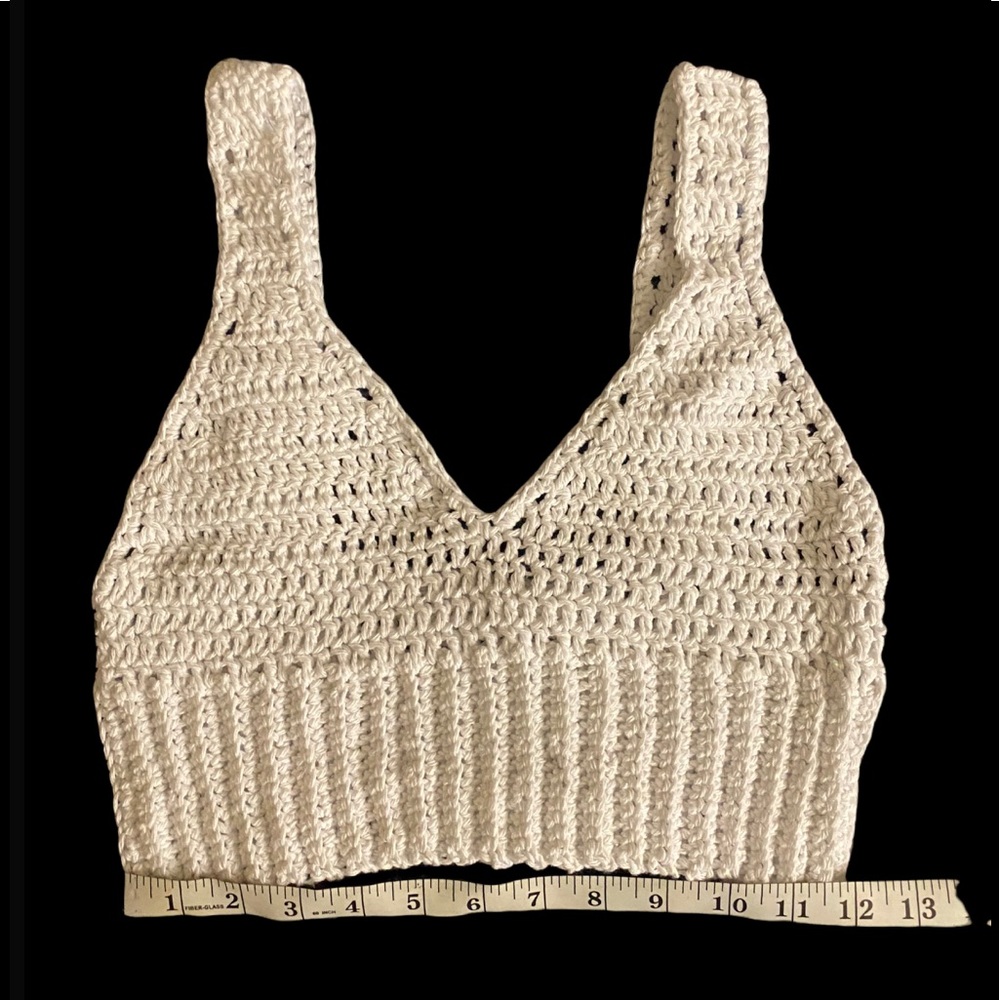 Hand made Crochet Crop Top. 95% Cotton.